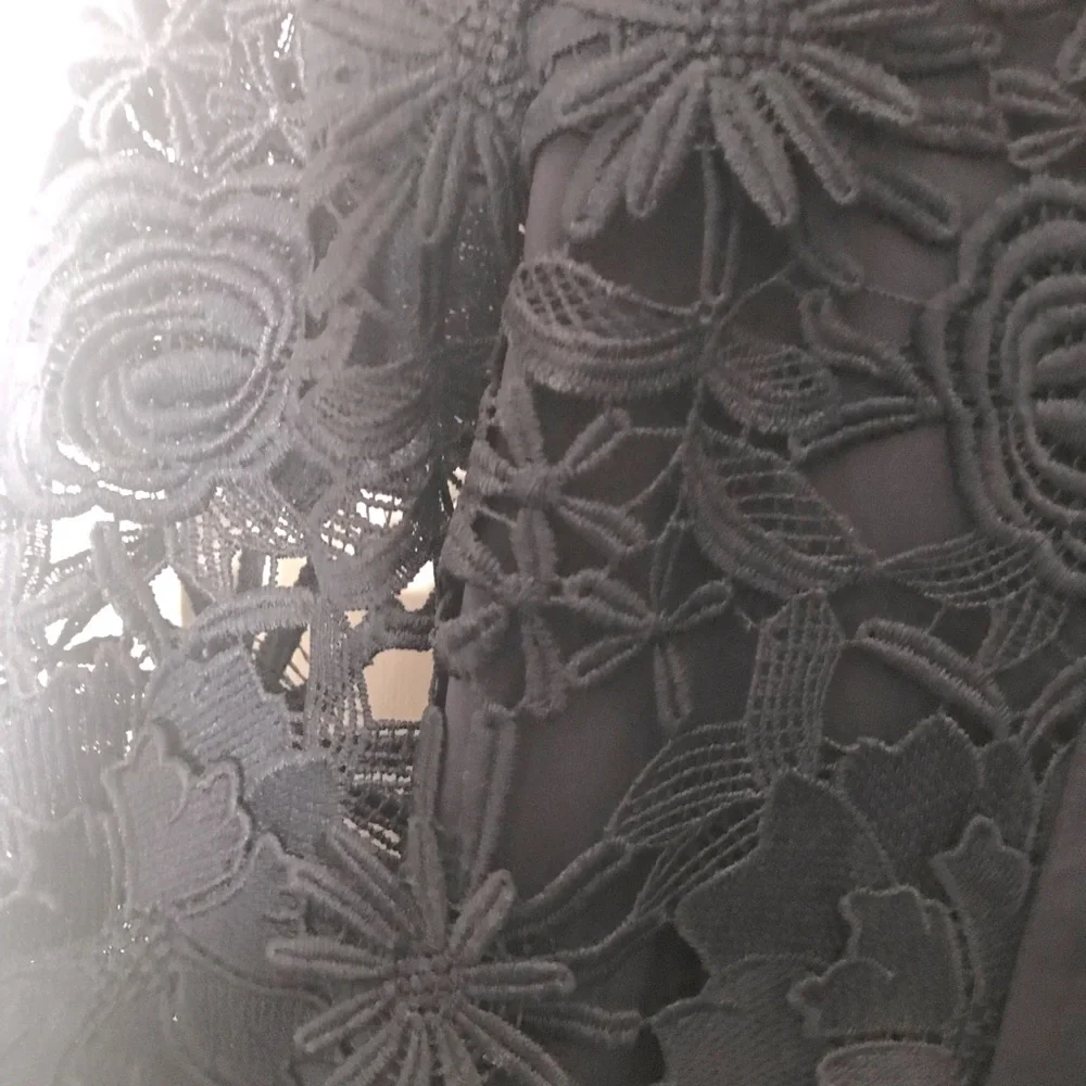 Tuckernuck Navy Floral Lace Mini Dress with Back Bow - Picture 9 of 14